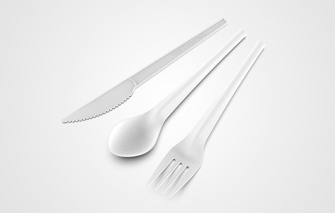 pla white cutlery