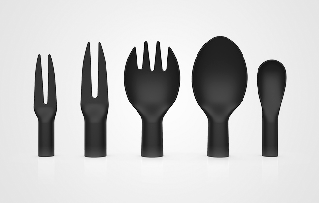 pla black cutlery head