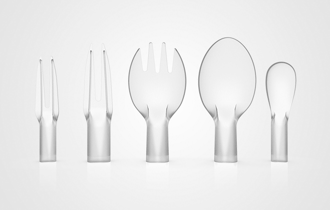 pla transparent cutlery head