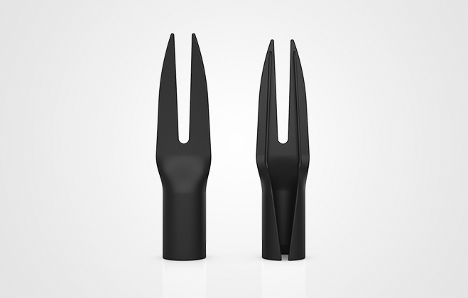 pla black two teeth fork