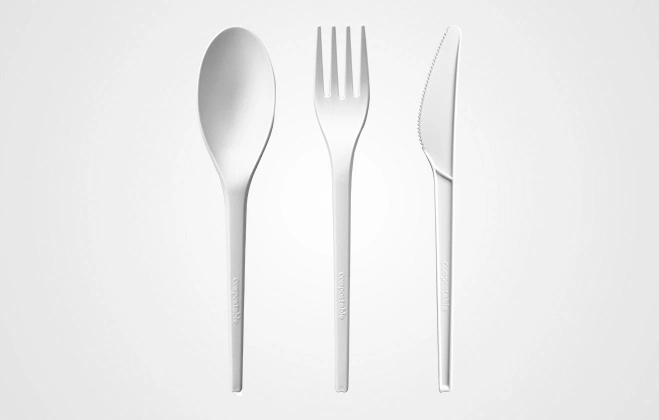 6.5'' PLA Cutlery Set White